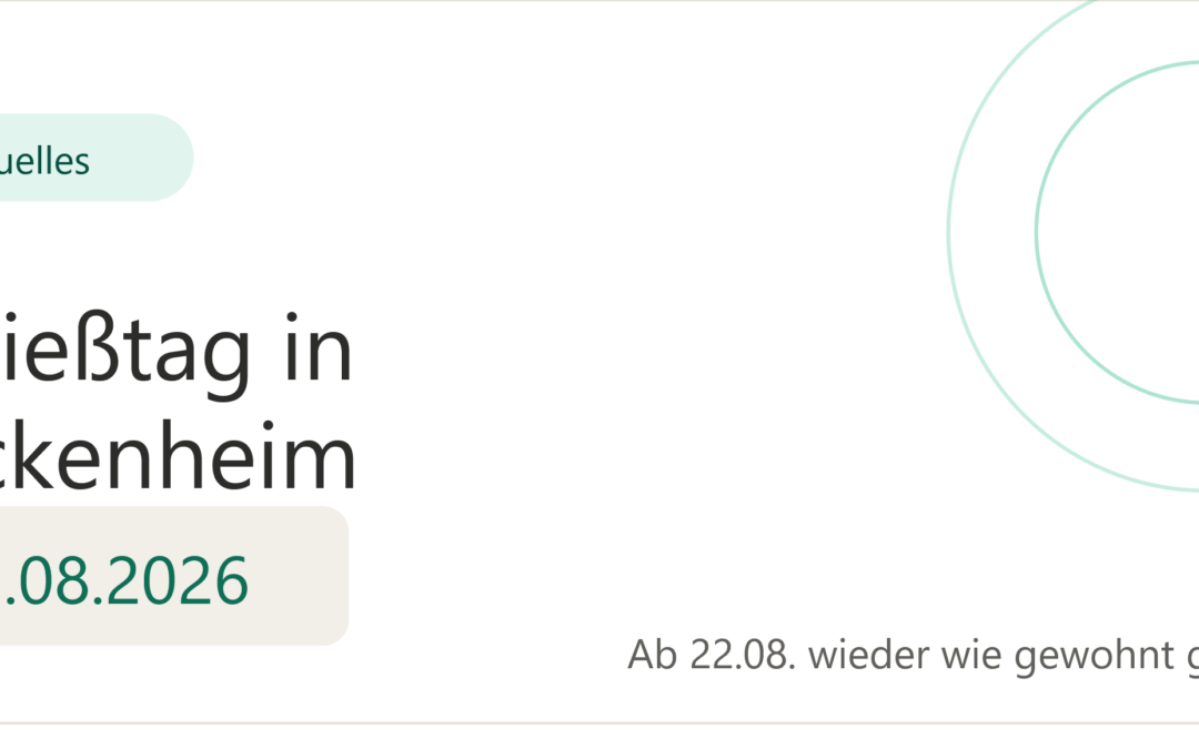 Schließtag in Brackenheim: 21.08.2026